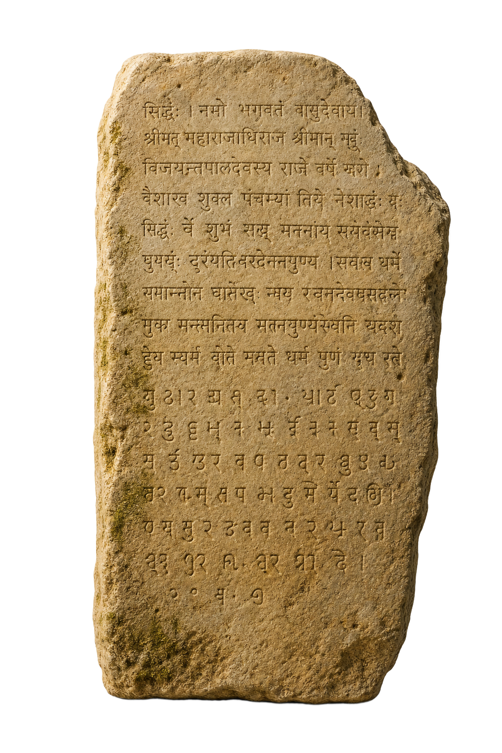 Changu Narayan pillar inscription, a Lichhavi-period sandstone slab with carved Devanagari script